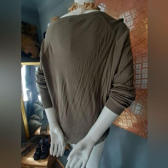 Zara Olive Green Women's Fine Knit Sweater - Picture 5 of 12